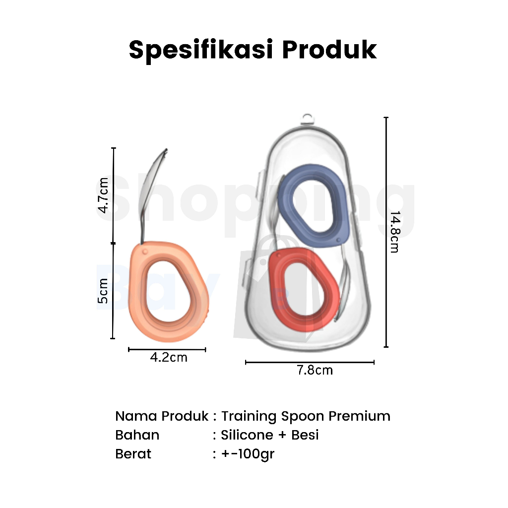 Sendok Anak Stainless Steel SUS316 - Training Spoon Baby Spoon BLW - Sendok Belajar Makan Bayi - Sendok Mpasi Bayi Silikon