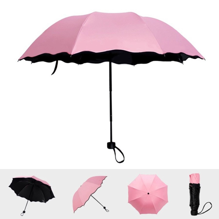 Payung Lipat Jumbo Ajaib 3 Dimensi Gradasi Payung Hujan Lucu Motif Bunga 3 Dimensi