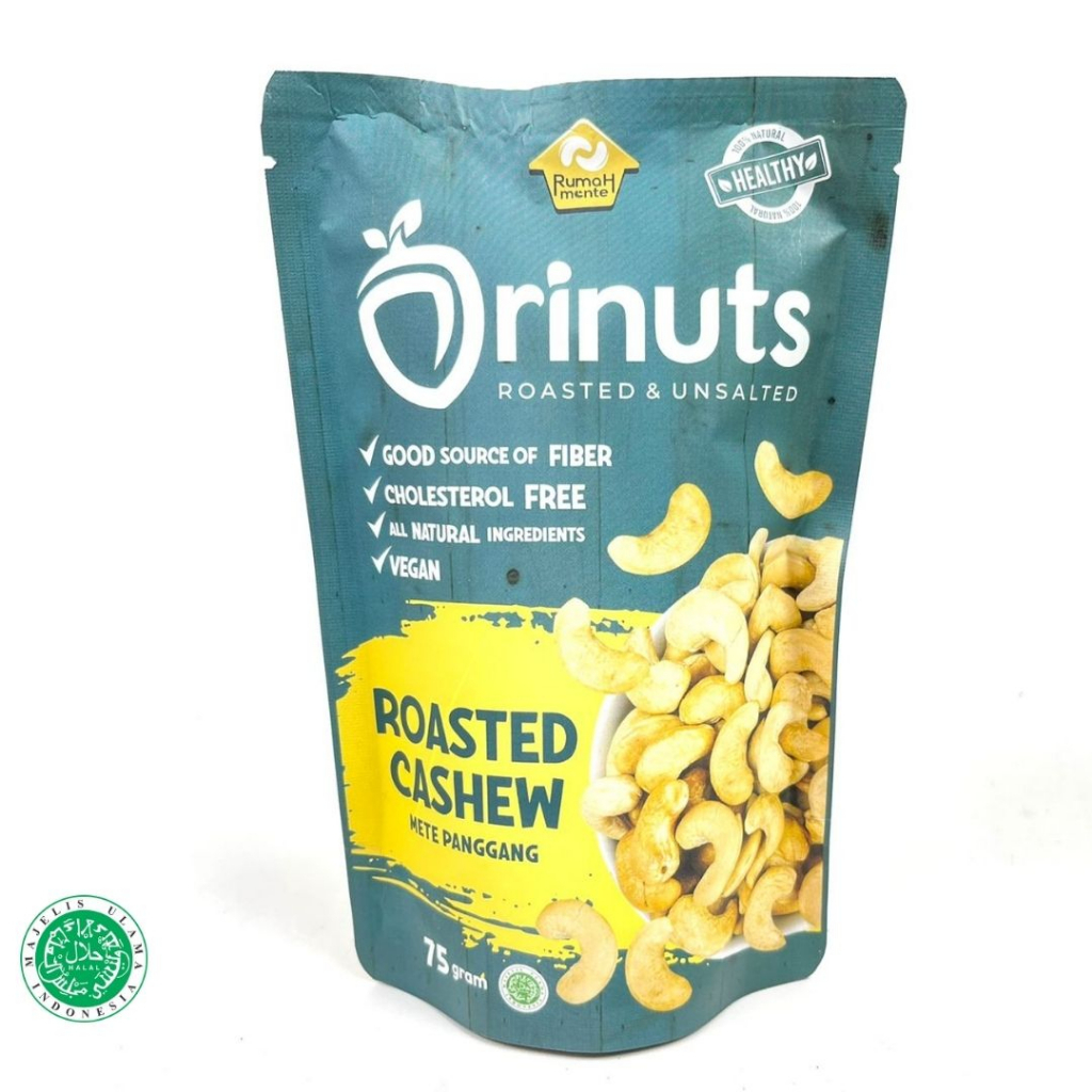 

ORINUTS KACANG METE PANGGANG 75GR (PREMIUM QUALITY CEMILAN DIET) ROASTED CASHEW PLAIN / UNSALTED