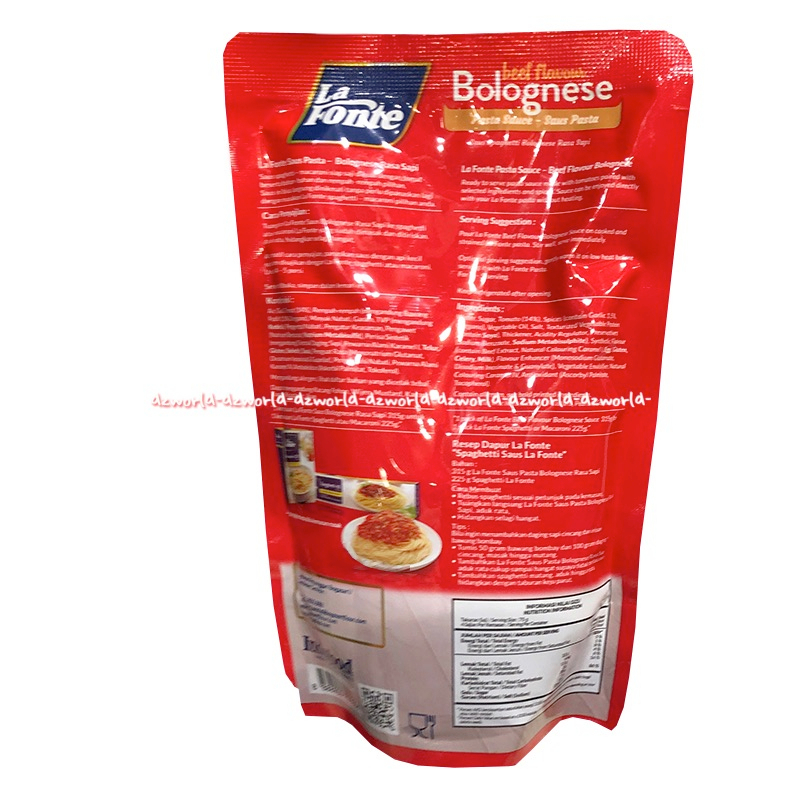 La Fonte Bumbu Spaghetti 315gr La Fonte Bolognese Saus Spageti Lafonte Bolonaise Bolog Nase