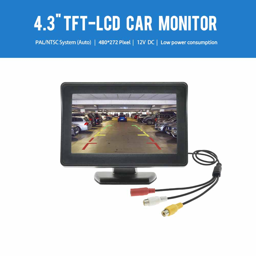 Monitor Parkir Mobil Rear View TFT LCD Display 4.3 Inch - 433 - Black