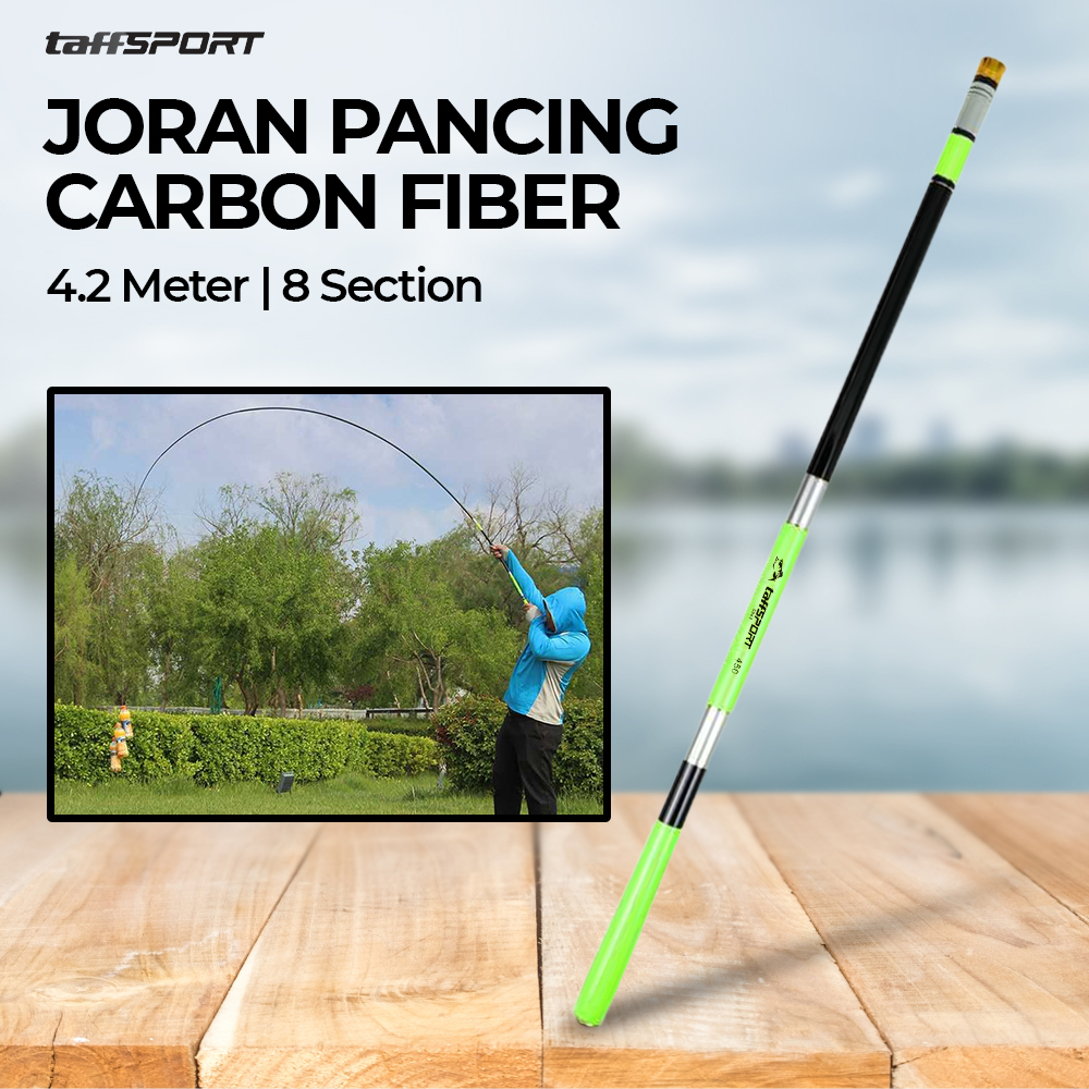 Joran tegek TaffSPORT Joran Pancing Pole Tegek Carbon Fiber Fishing Rod 4.2 M