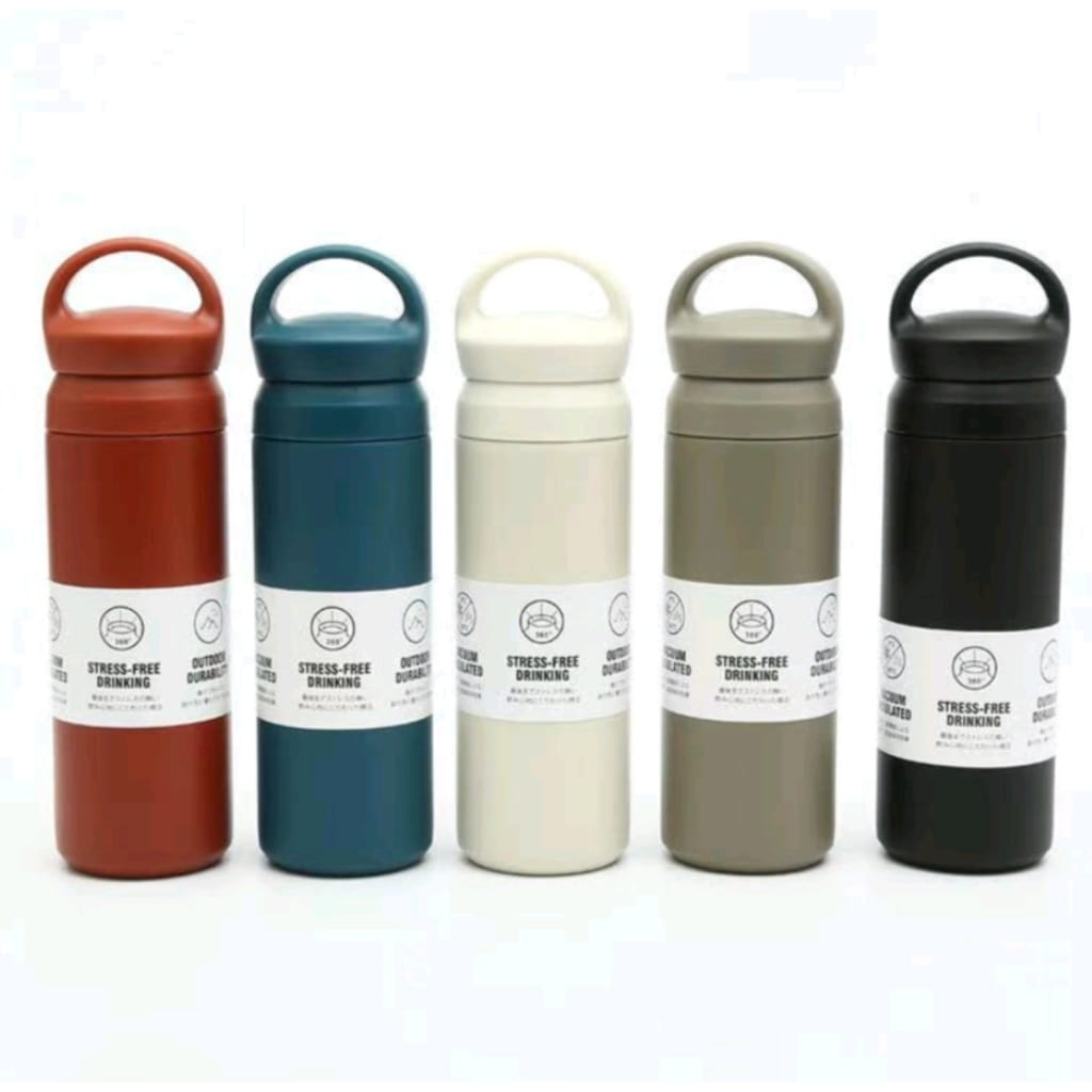 Termos-Travel Tumbler Warm Handle Vacuum Flask 500 ML Motif Buah Full Stainless Steel-Botol Air Minum Thumbler 500ML Tahan Panas&amp;Dingin