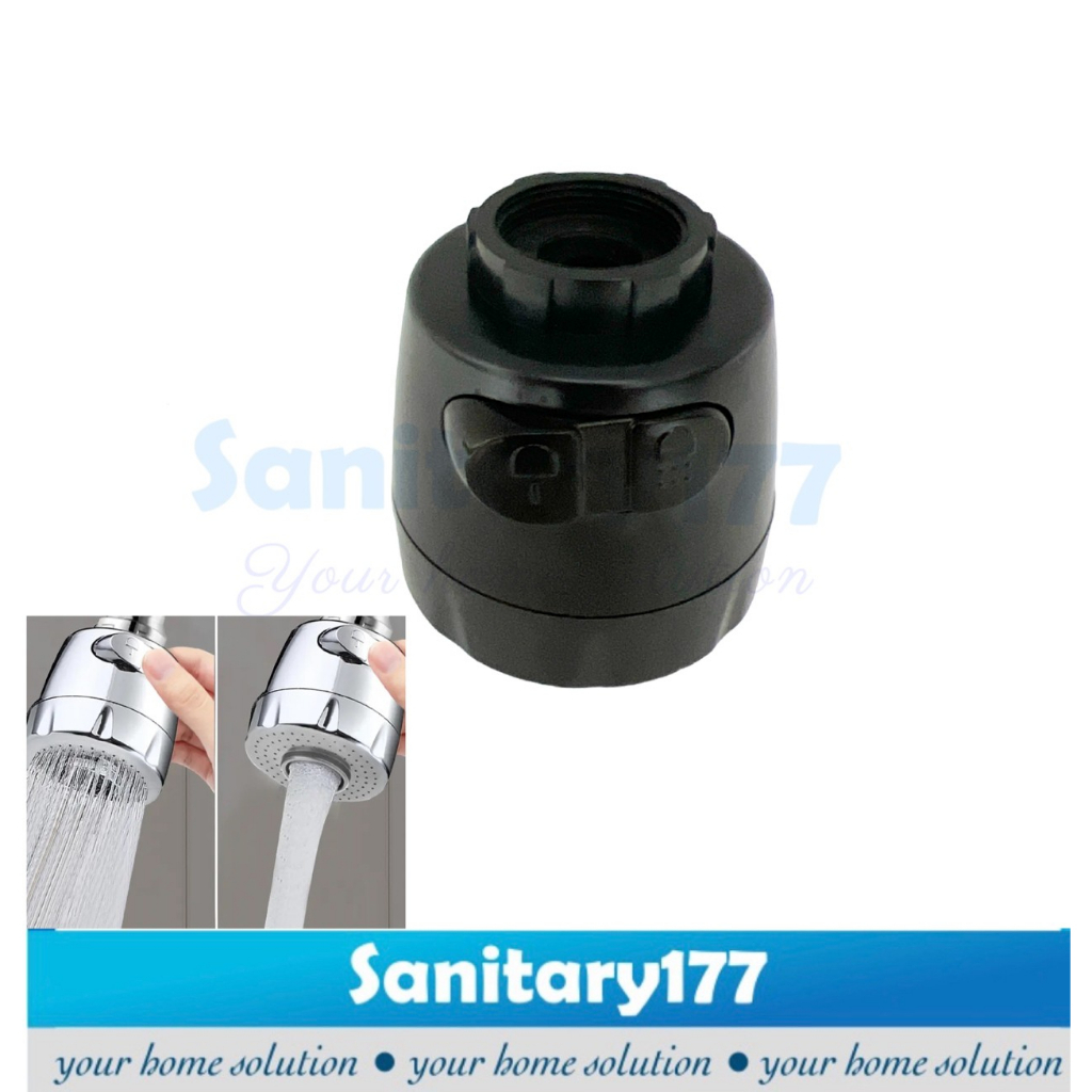 Sambungan KEPALA kran sink 2in1 SC-Filter saringan cuci piring model shower 2 in 1 hemat air head faucet hitam black conector aerator mini shower /F35B