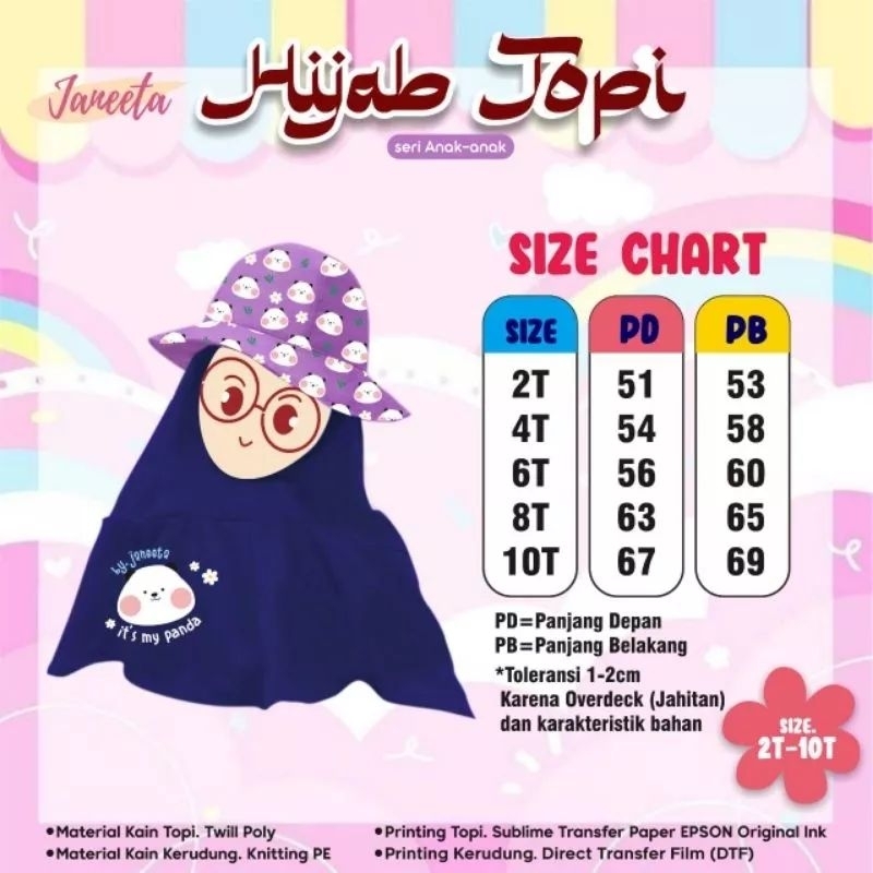 Janeeta READY New Katalog Seri dan Pilih Suka2 Hijab Topi Janeetha seperti vittokidswear