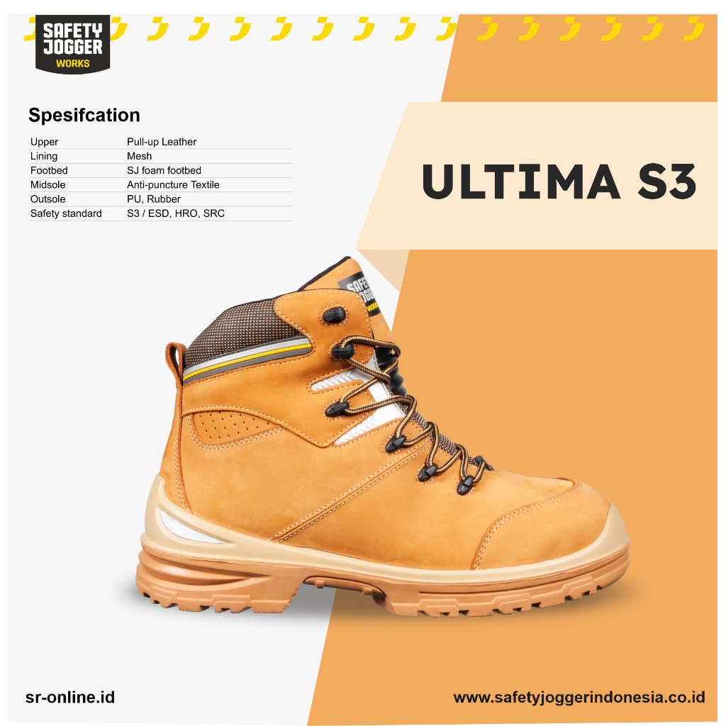 Sepatu Safety Jogger ULTIMA S3 ESD HRO SRC METAL FREE