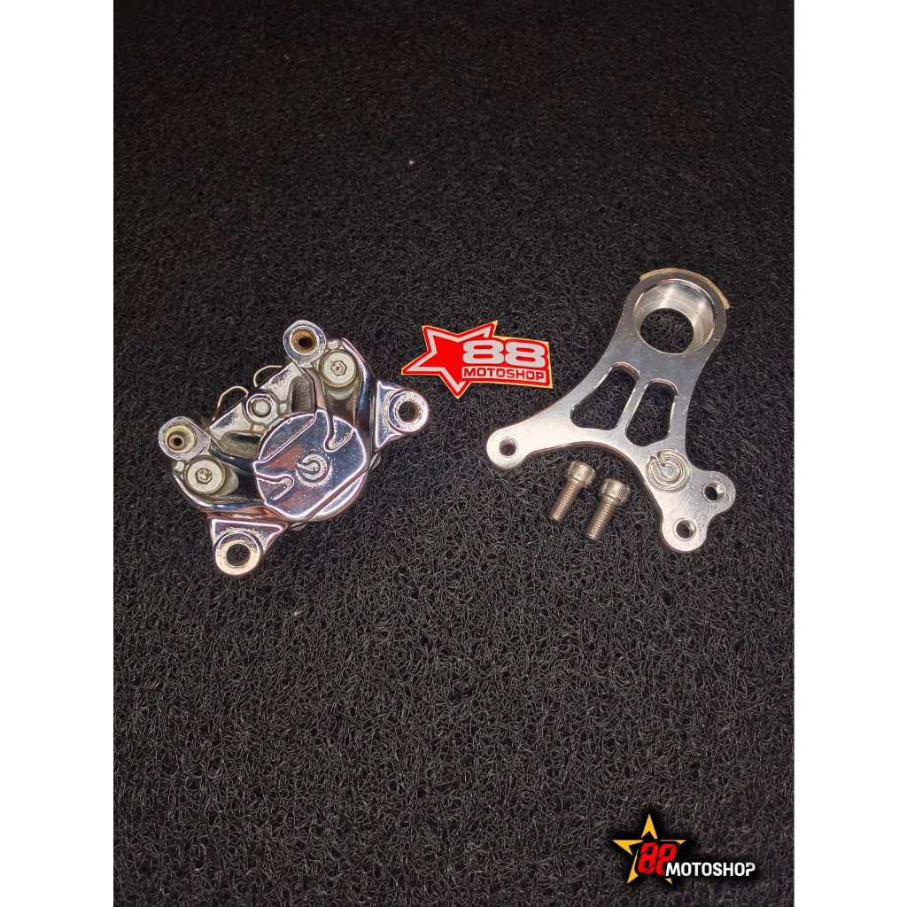 Brembo Kaliper 2 Piston Thailand + Breket Brembo lebar kampas 4 cm