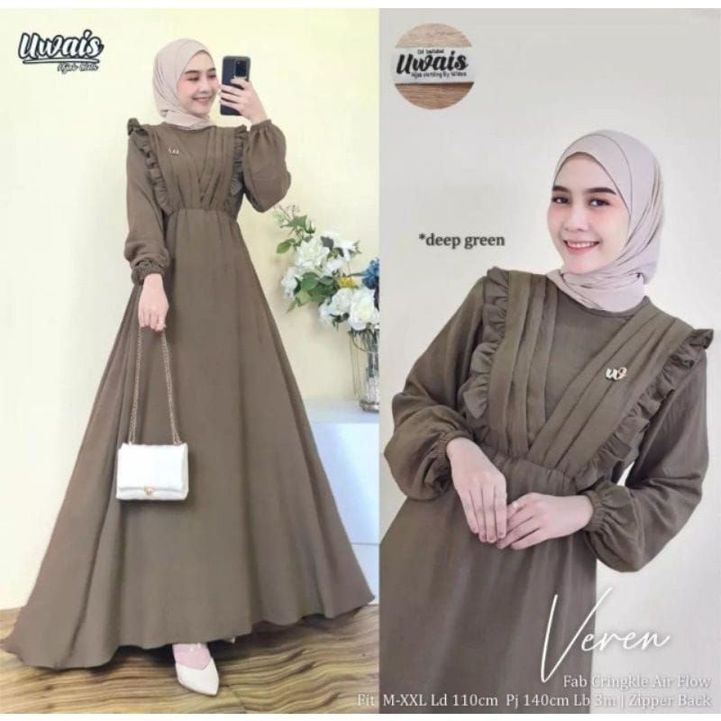 Gamis cringkel veren bahan cringkel airflow ld 110