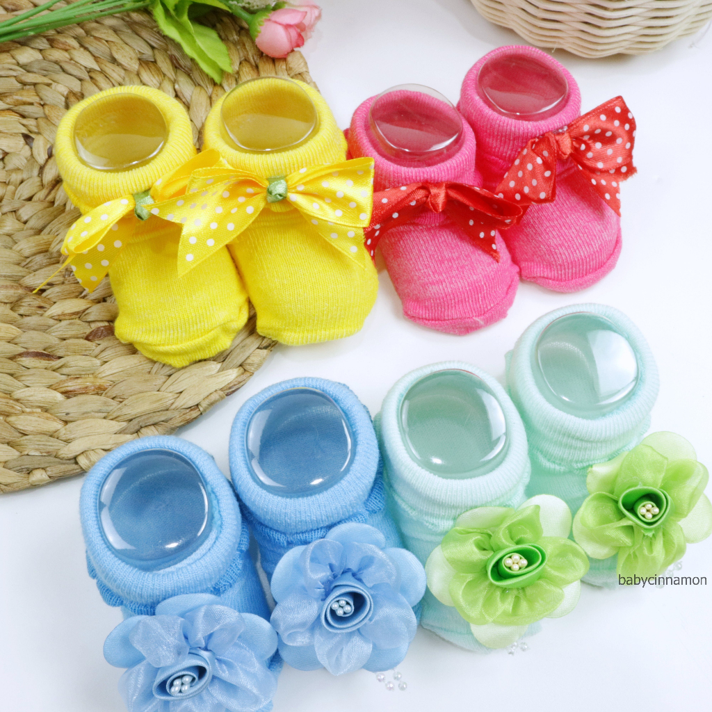 (SNI) Prewalker Socks 3D Bayi New Born / Anti Slip Kaos Kaki Baby Anak Perempuan Import Murah Polos Cewe Import