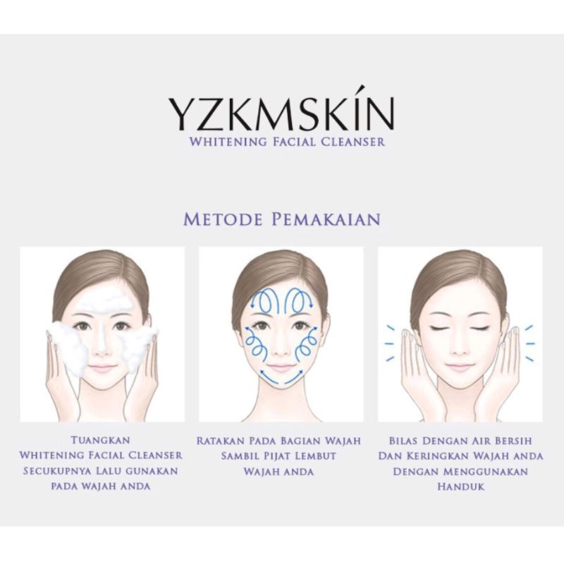 YZKMSKIN Whitening facial foam cleanser wajah 100gr berkualitas