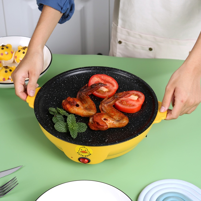 Mini Frying Pan 22cm Duck / Panci Listrik Panci Elektrik Panci BBQ Panggang Pan Anti Lengket