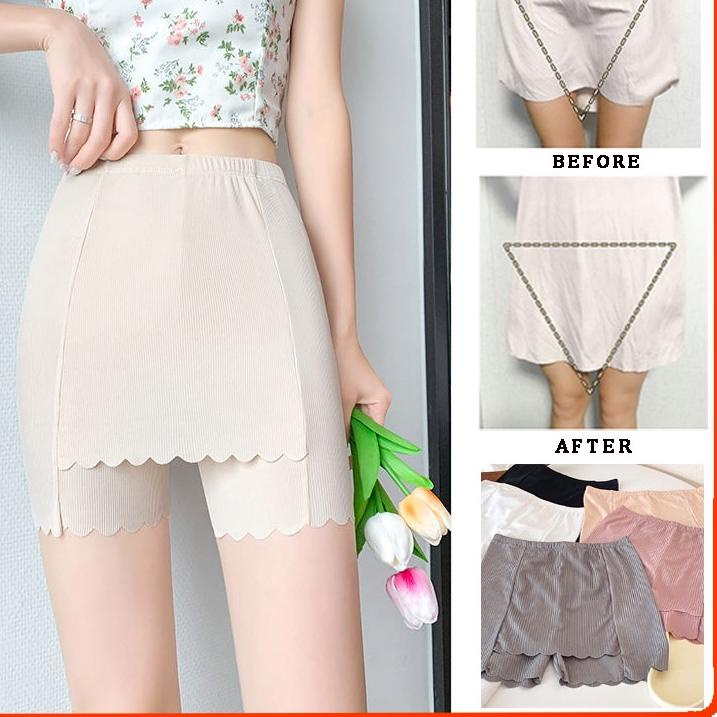 IL - Short Seamless Wanita Anti Nyeplak Double Layer Safety Pants Celana Dalam Wanita 8703