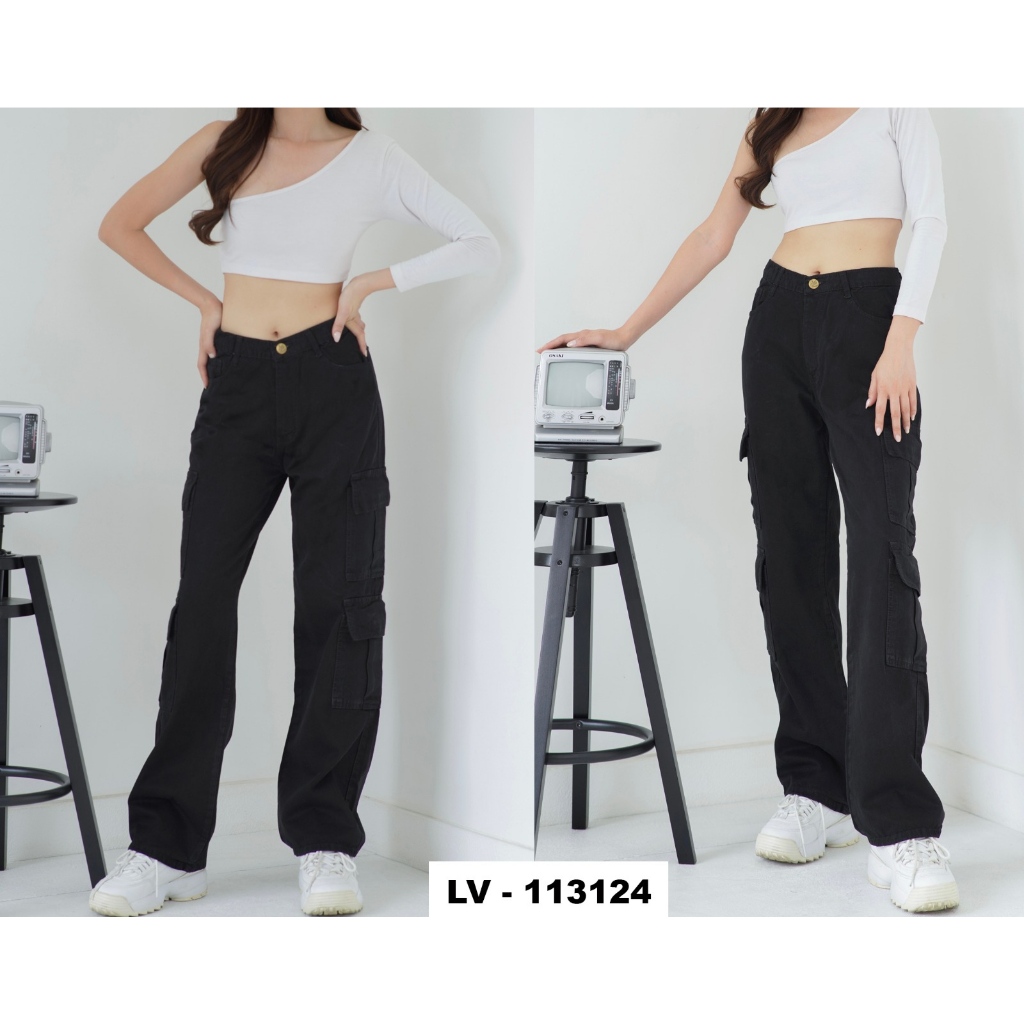 Cargo Pants Wanita / Celana Cargo Panjang Loose Jeans