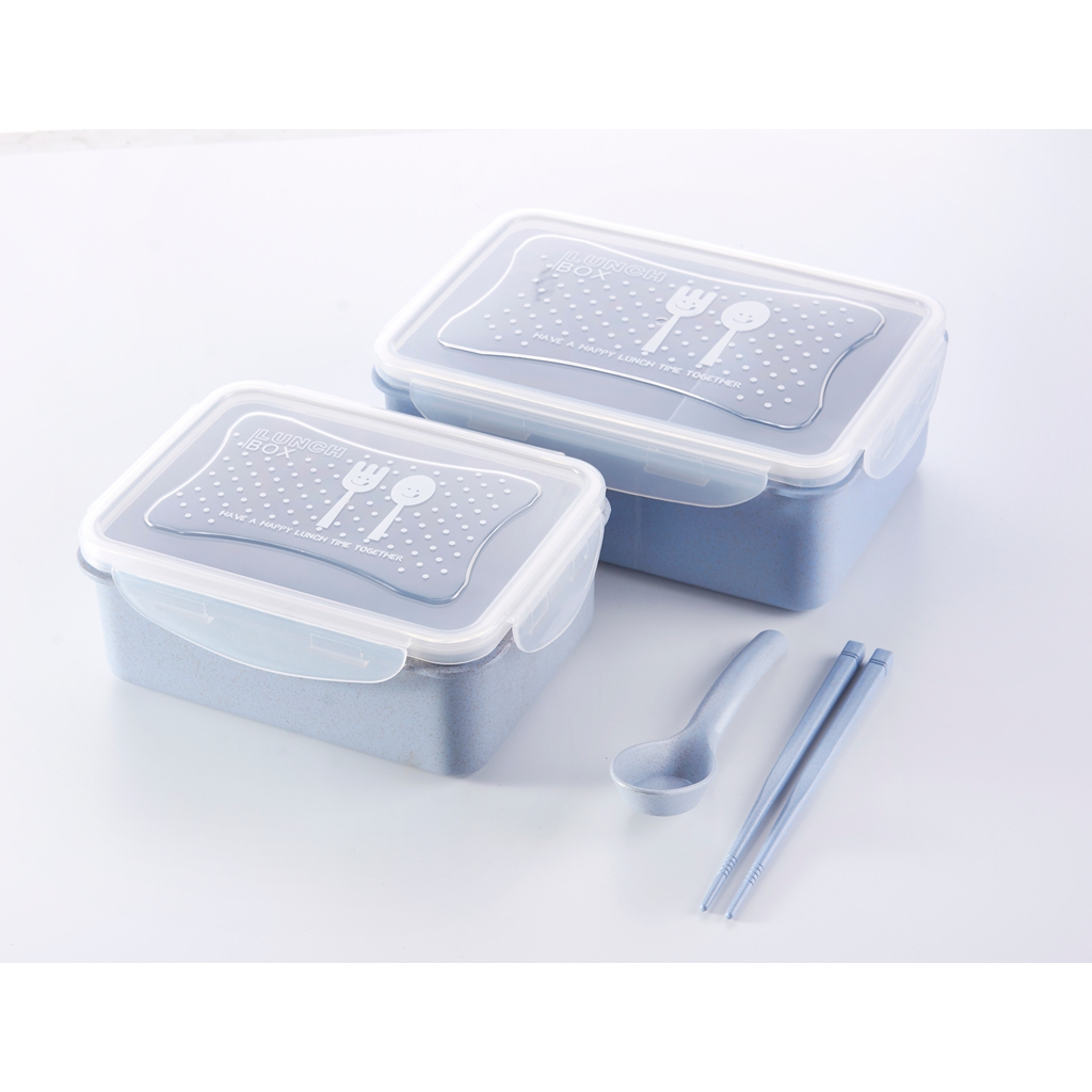 DEOS SET KOTAK MAKAN BAHAN SERAT GANDUM BPA FREE KODE 5425 TERBARU&quot;