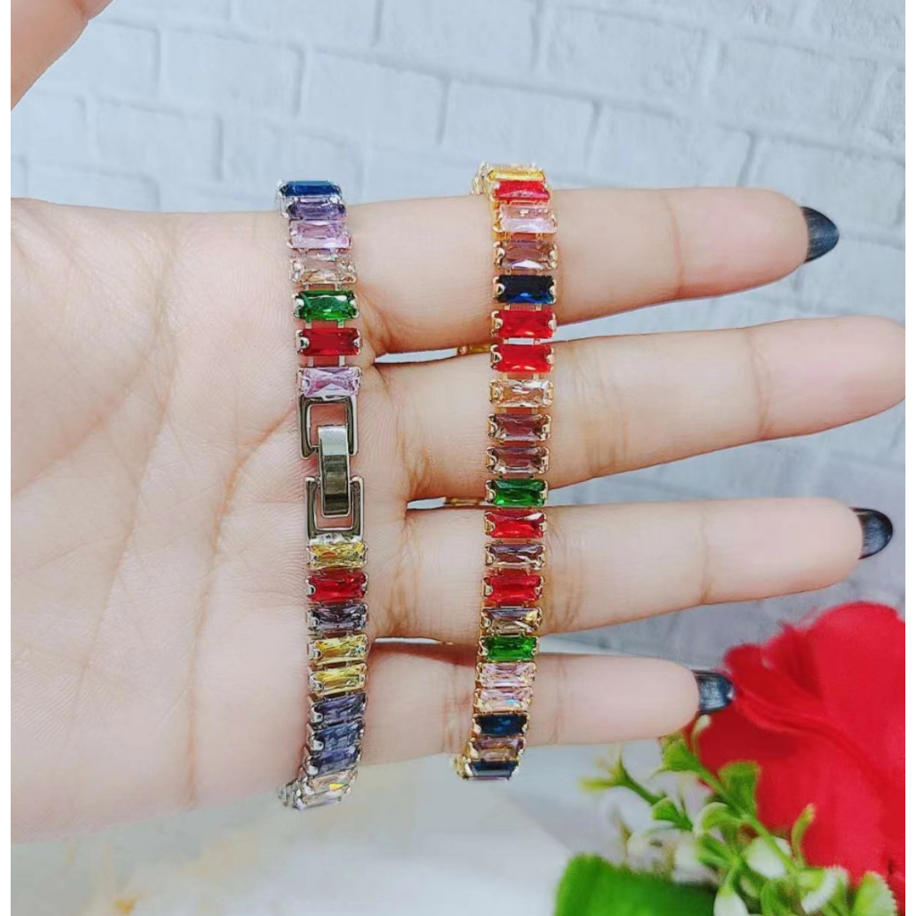 Gelang Xuping Rantai Mata Warna Warni Perhiasan Wanita Jewelry R071