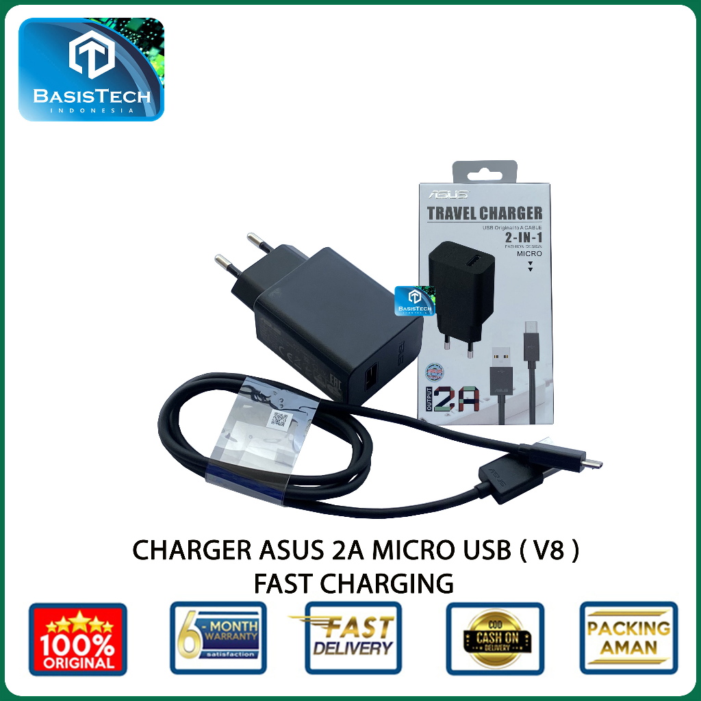 CHARGER ASUS MICRO USB V8 2A FAST CHARGING BASISTECH ORIGINAL QUALITY