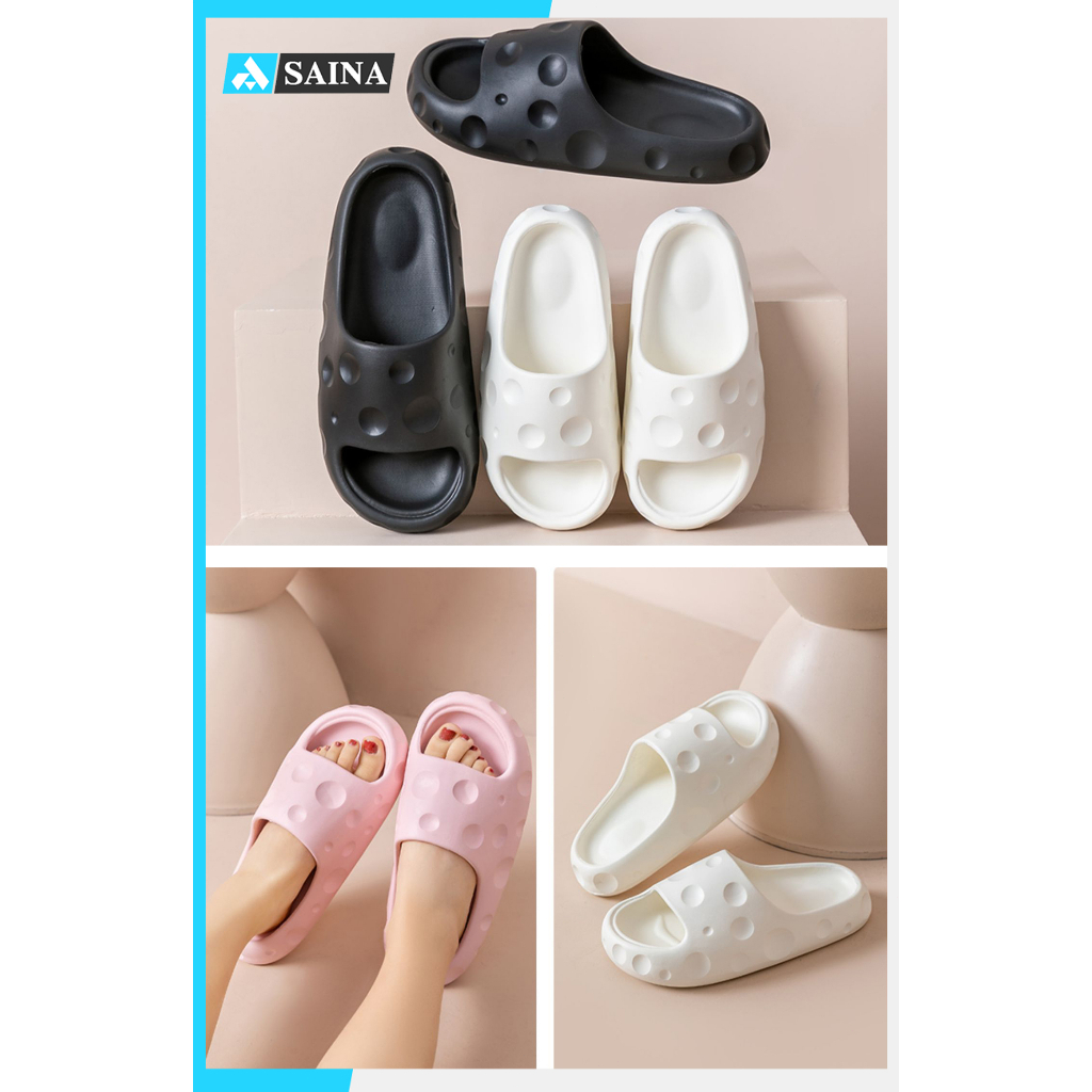 Saina Sandal Keju Dewasa Sandal Wanita Terbaru 2023 Buat Lebaran Sandal Karet Wanita Kekinian Sendal Slop Flat Jelly Rumah Murah Bahan EVA Solnya Empuk