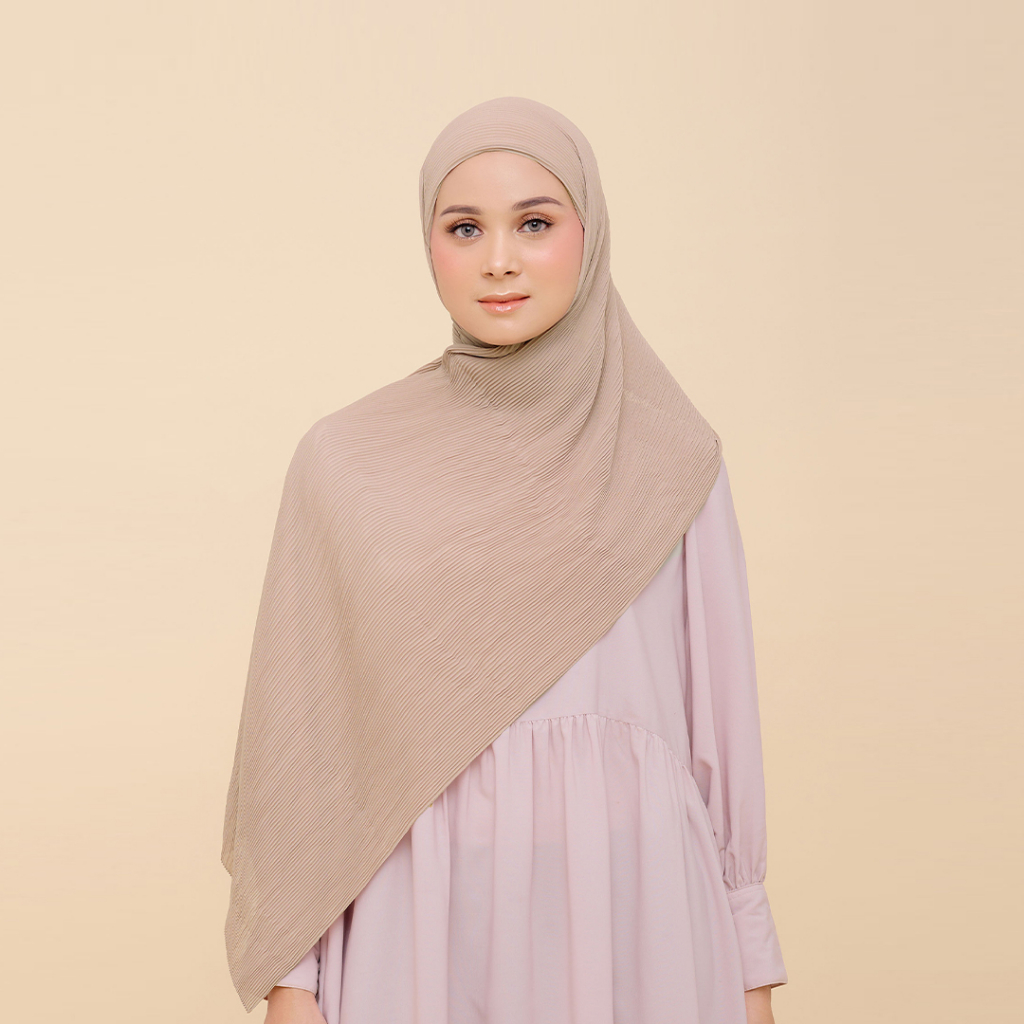 Clearance Sale - ZM Zaskia Mecca - Kyomi Series Shade Of Brown Suede Pashmina