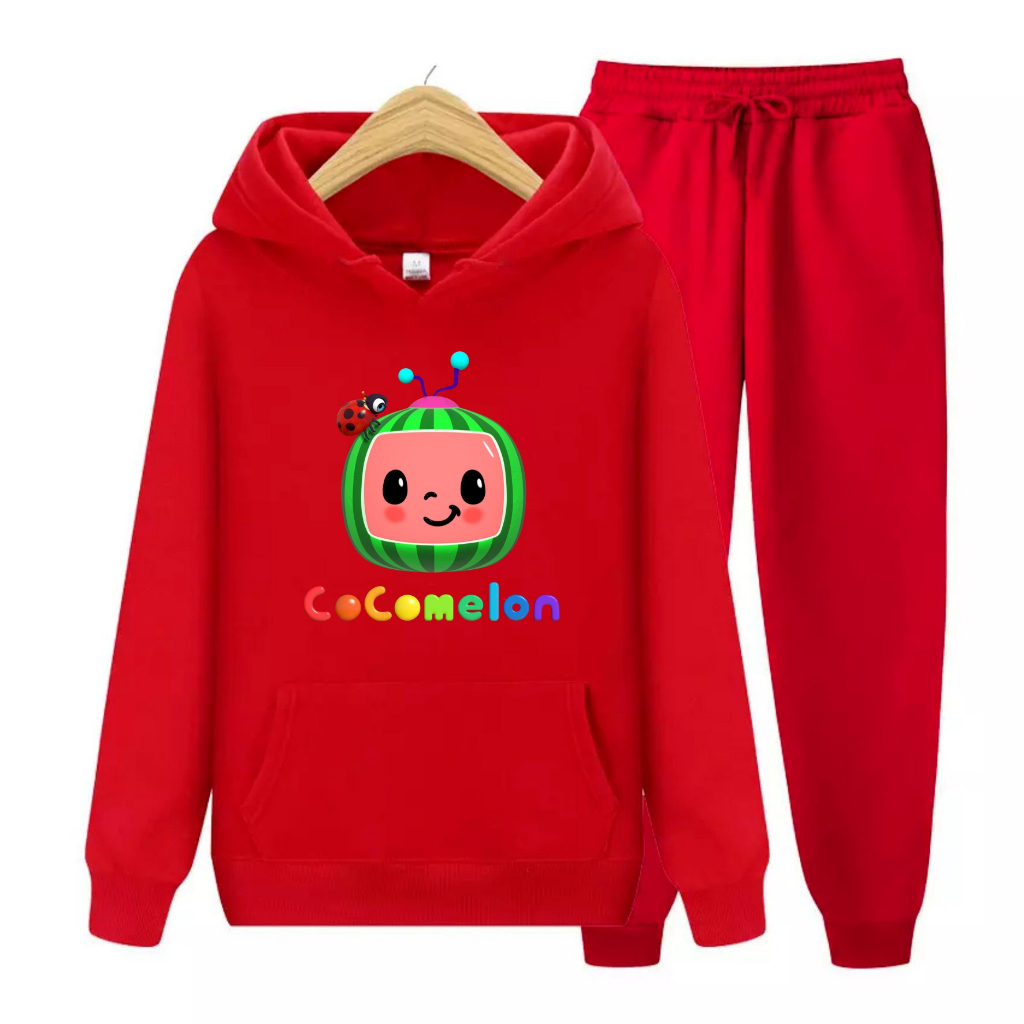 FenishaStore COCOMELON Setelan Sweater Hoodie Anak Viral COCOMELON Usia 4-13Tahun Bisa Bayar Ditempat COD