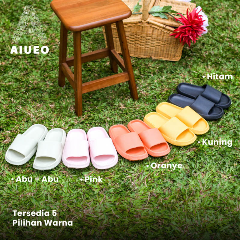 Sandal Selop Karet Wanita EVA 817 - Sendal Kamar Empuk - Warna Orange-Hitam-Putih - Ukuran 36-40