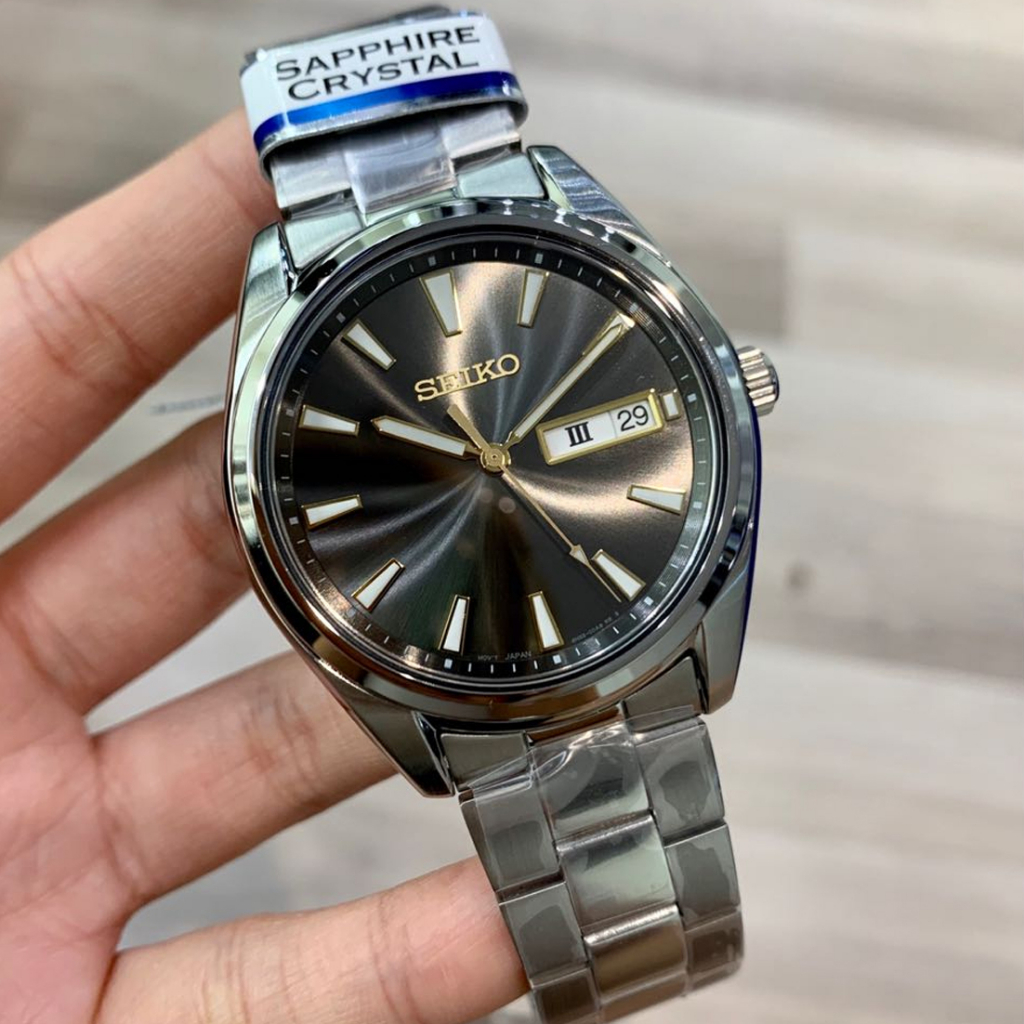 Seiko Quartz SUR343P1 Sapphire Grey - Jam Tangan Pria SUR343