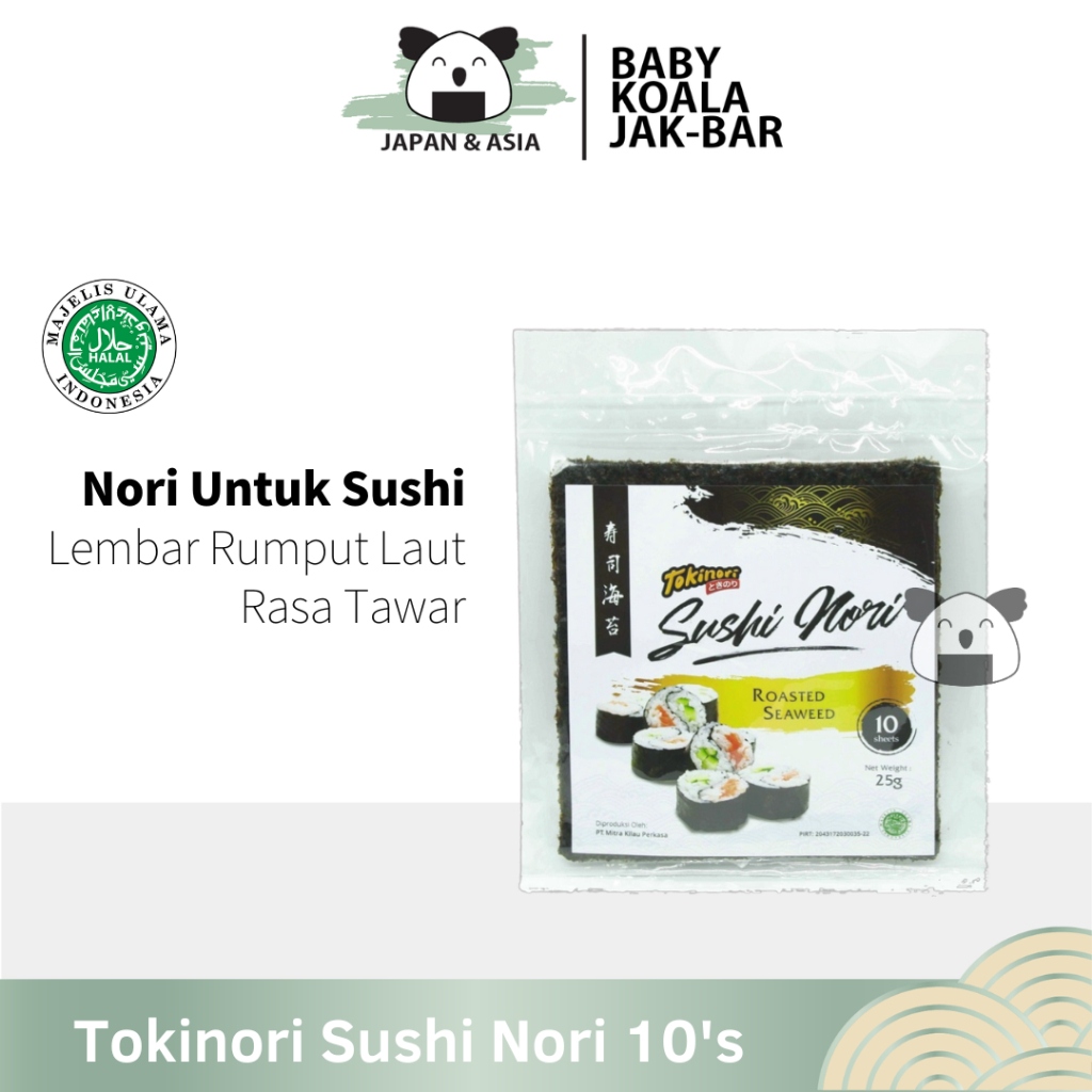 

TOKINORI Sushi Nori 10 S Halal │ Yakinori Lokal for Sushi Kimbab/ Gimbab │ Lembar Rumput Lauttt