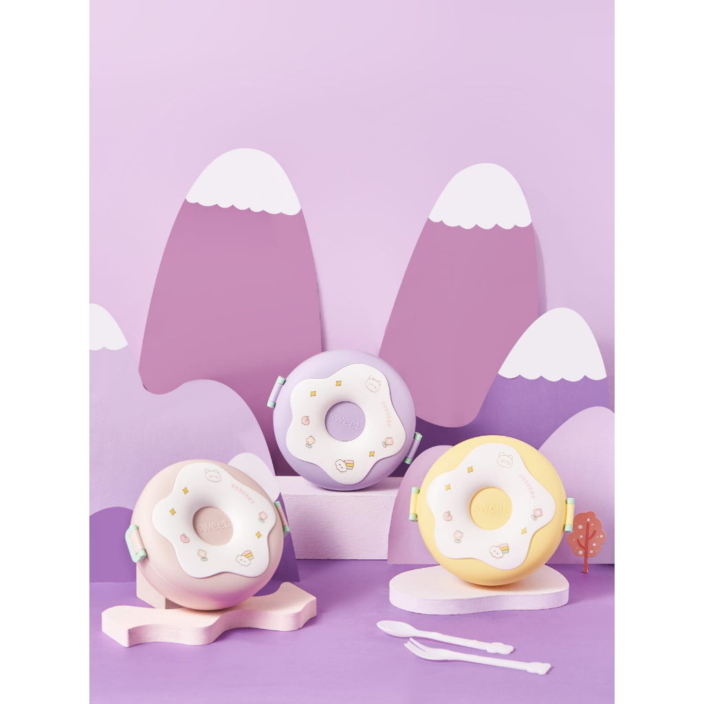 LUNCH  BOX 6717 / LUNCH BOX BENTUK DONAT 3 SEKAT