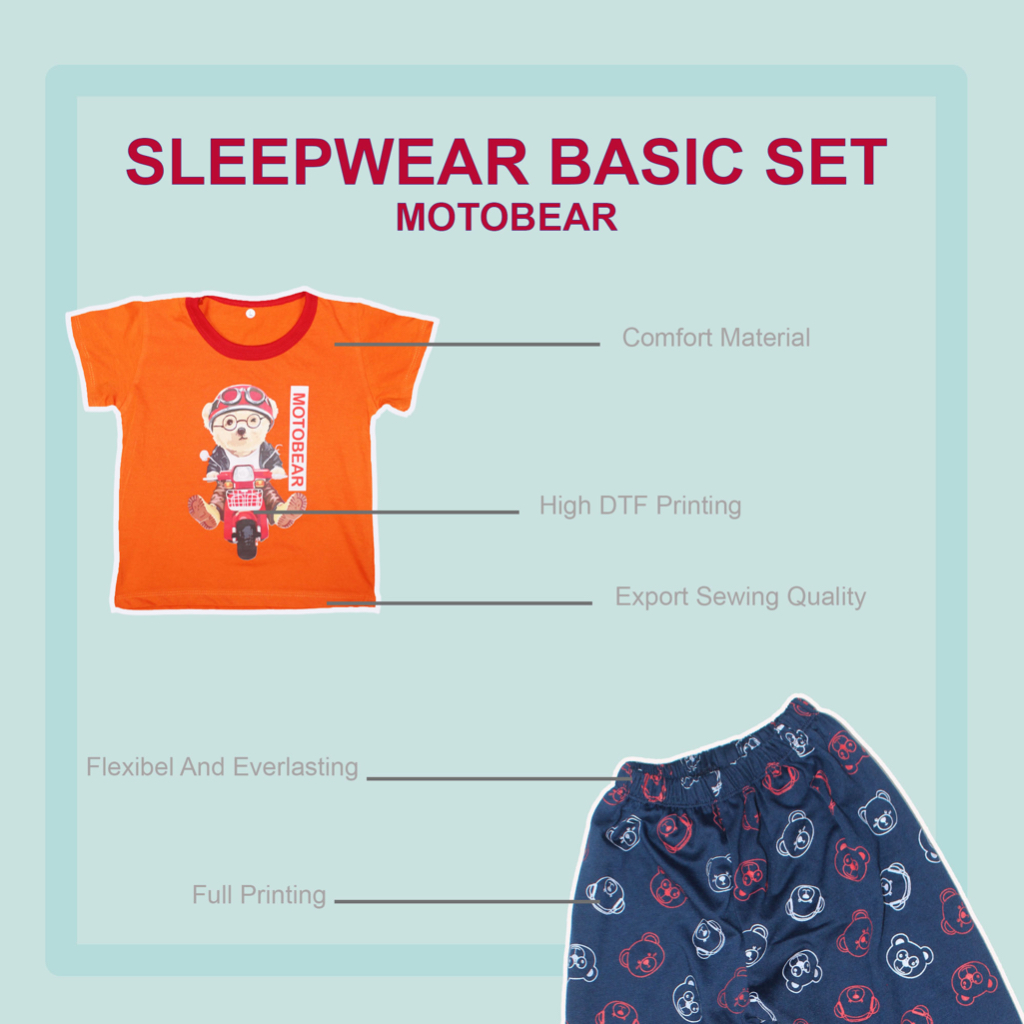 Baju Tidur Anak Setelan Santai Anak Cowok Cewek / Sleepwear Dtf anak / Sleepsuit Piyama