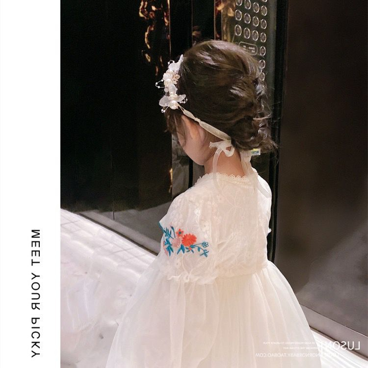 Dress Anak Perempuan Fashion Import Motif Bunga Bordir Lengan Panjang Balon