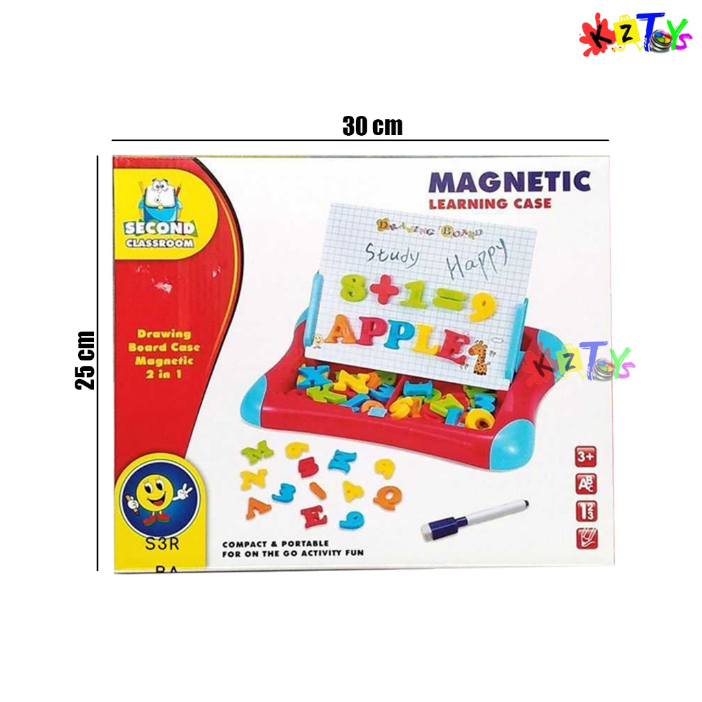 MAINAN EDUKASI PAPAN TULIS ABC MAGNET DRAWING BOARD MAGNETIC  LEARNING CASE 2 IN 1