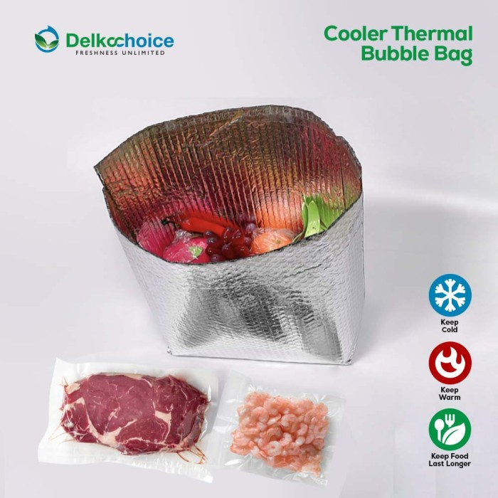 Natasia22 Cooler Alu Foil Bubble Bag Packaging Makanan Minuman Frozen Tahan Suhu
