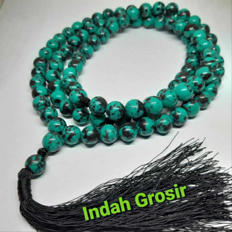 Tasbih natural batu alam pirus turquoise 10mm 99butir