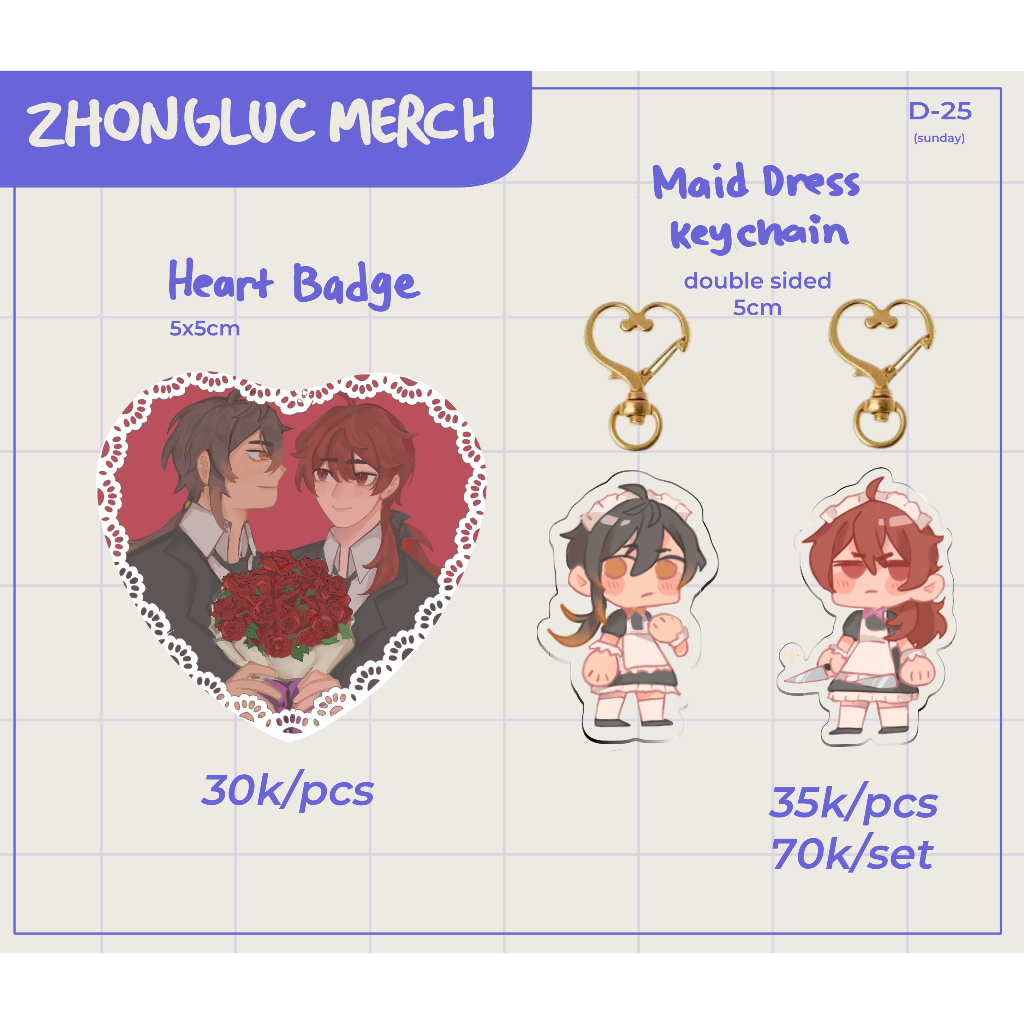 Zhongli Diluc/ZhongLuc Keychain & Pin