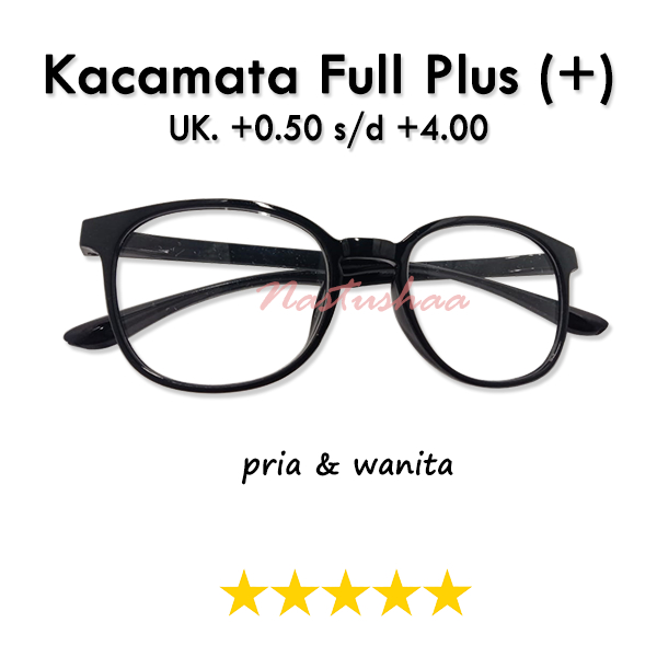 TERMURAH!!! Kacamata Baca Hitam Full Plus (+) Untuk Pria Dan Wanita (Unisex) Tersedia Ukuran +0.50 s/d +4.00 Bingkai Oval