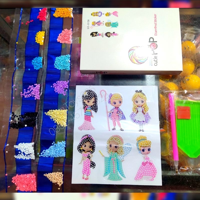 Mainan Anak Tempel Mutiara Diamond Sticker Manik Berkilau Edukasi Konsentrasi Belajar Ketelitian Kes