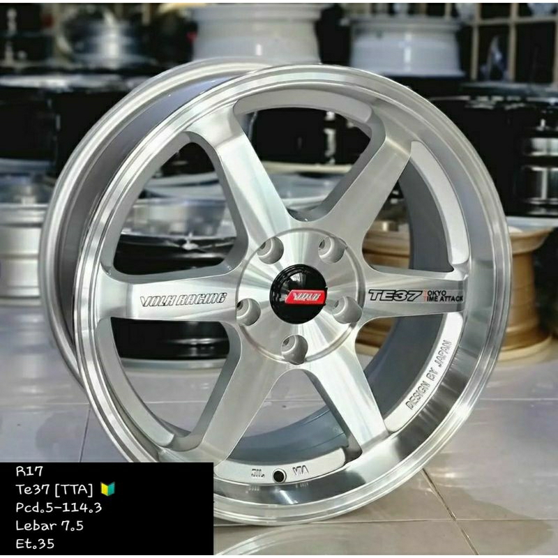 velg racing volk rays te37 ring 17 lebar 7,5 baut 5 et35 untuk ertiga terios xpander hrv brv innova 