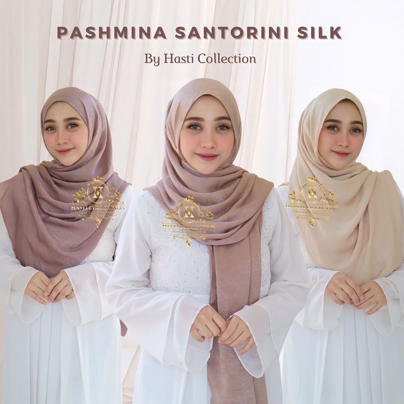 PASHMINA SANTORINI SILK / PASHMINA PREMIUM / PASHMINA SILK / KERUDUNG BAHAN SILK