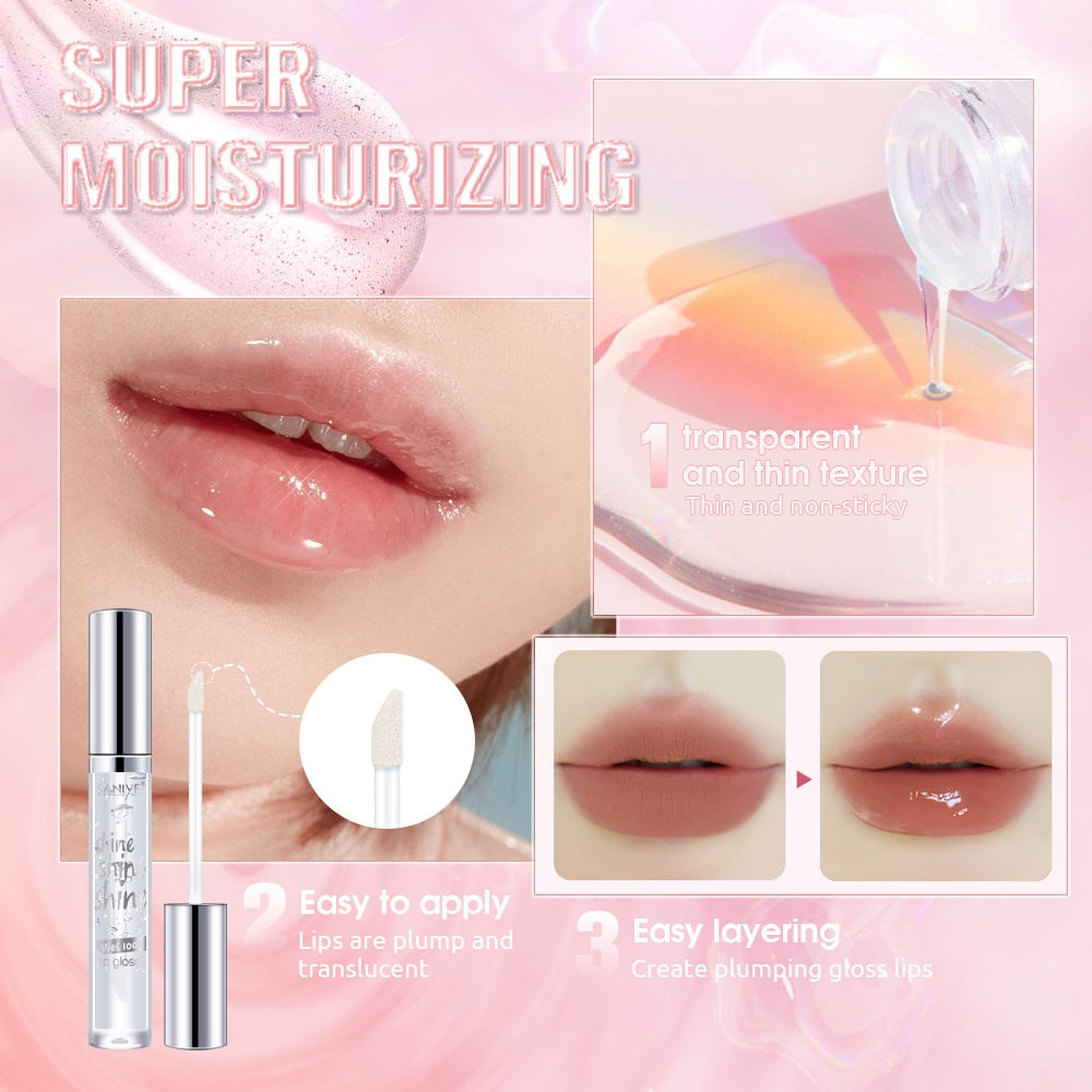 SANIYE (BPOM) Lip Serum Lip Oil Moisturizer Lipgloss Bening Transparan Pelembab Bibir L1174