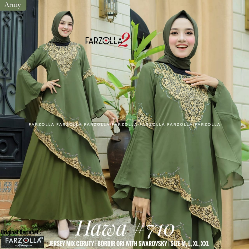 Hawa#710 Dress Gamis Turkey Muslim Bordir Original Produk By Mega Store