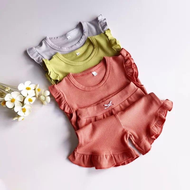 Set Kids Aiko Ruffle Setelan Anak Perempuan 6-24 Bulan