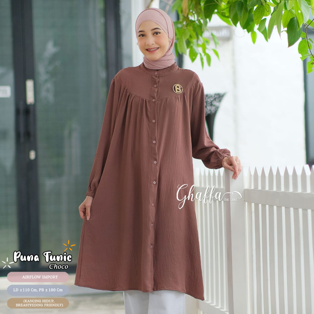 Puna Tunic Atasan Muslim Atasan Wanita Original Produk By Ghaffa