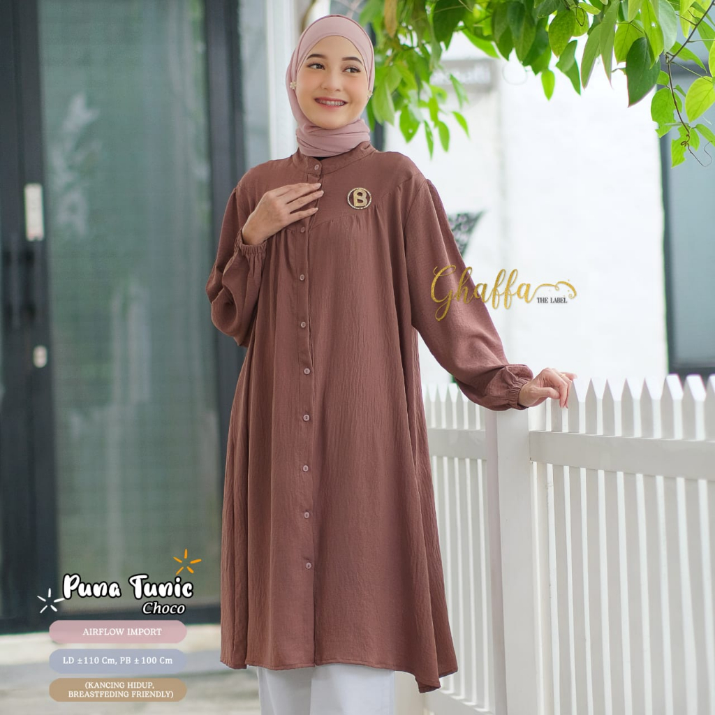 Puna Tunic Atasan Muslim Atasan Wanita Original Produk By Ghaffa