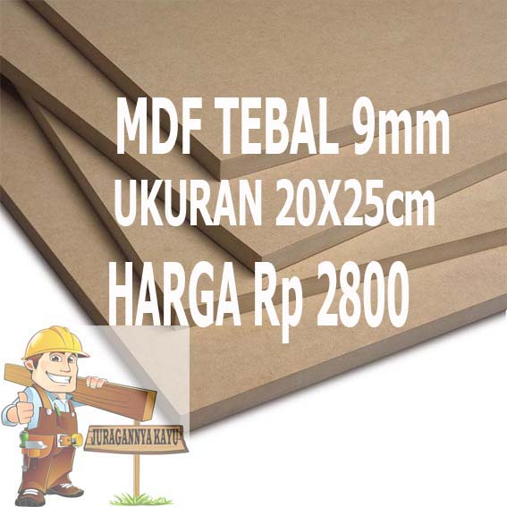 Papan mdf 20x25 9mm