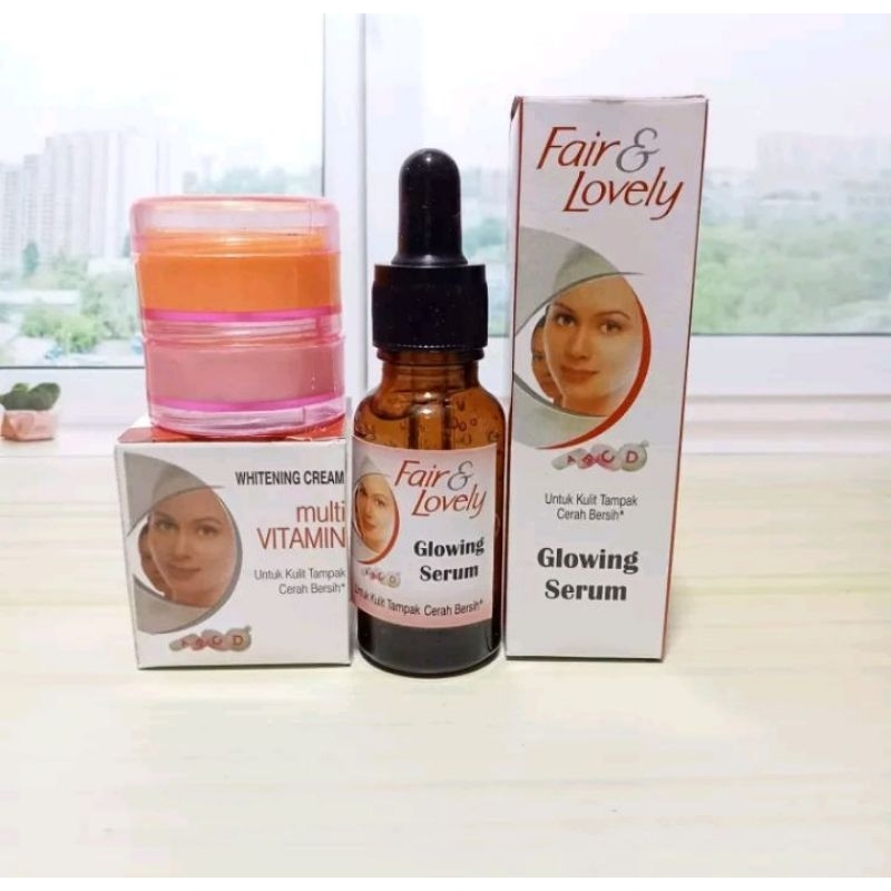 cream siang malam fair lovely+serum