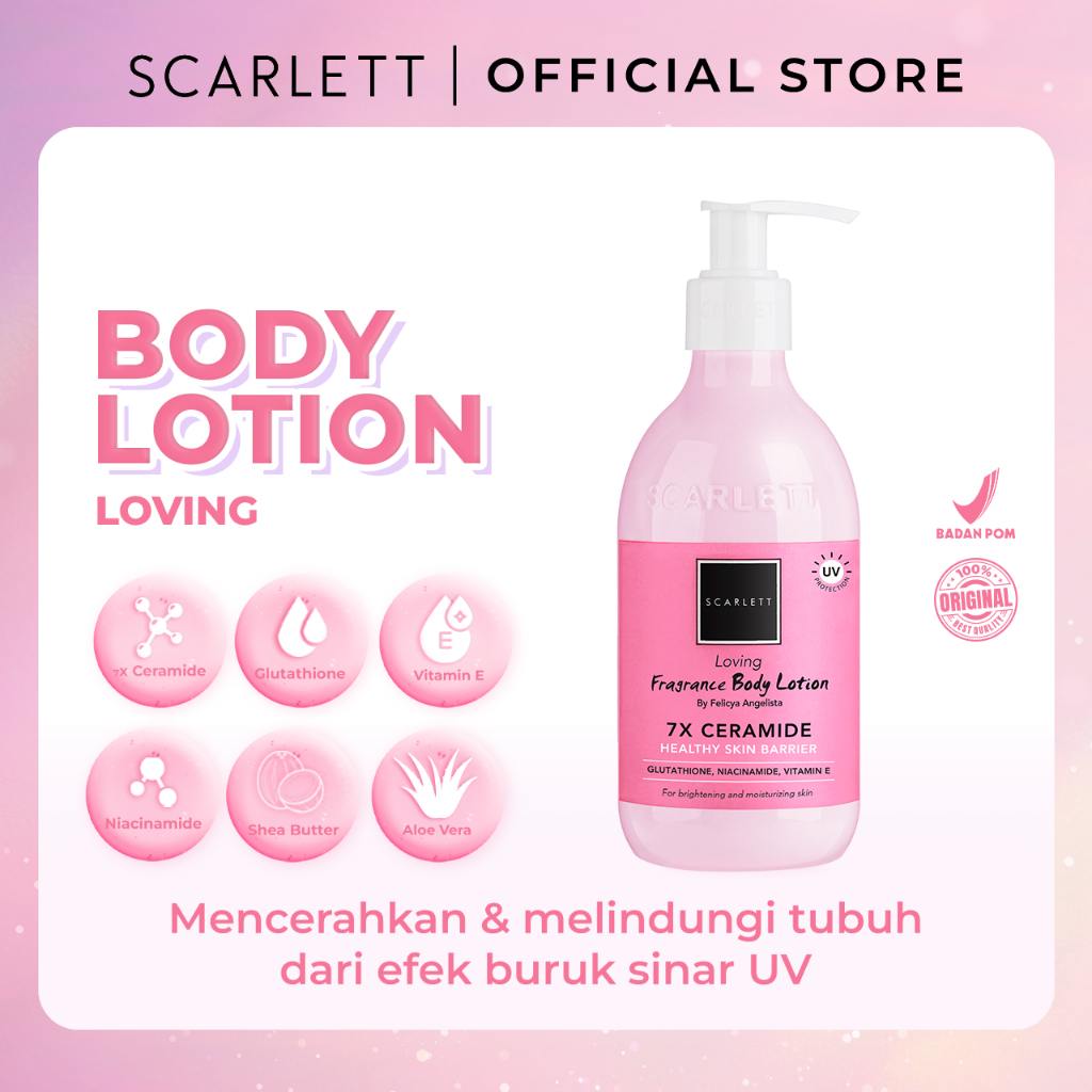 Scarlett Whitening Loving New Varian / Shower scrub/Body scrub/Lotion/Body serum/Body Cream