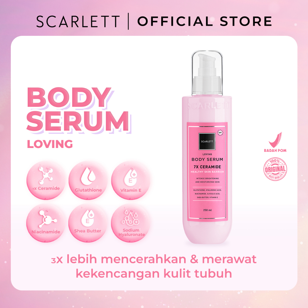 Scarlett Whitening Loving New Varian / Shower scrub/Body scrub/Lotion/Body serum/Body Cream