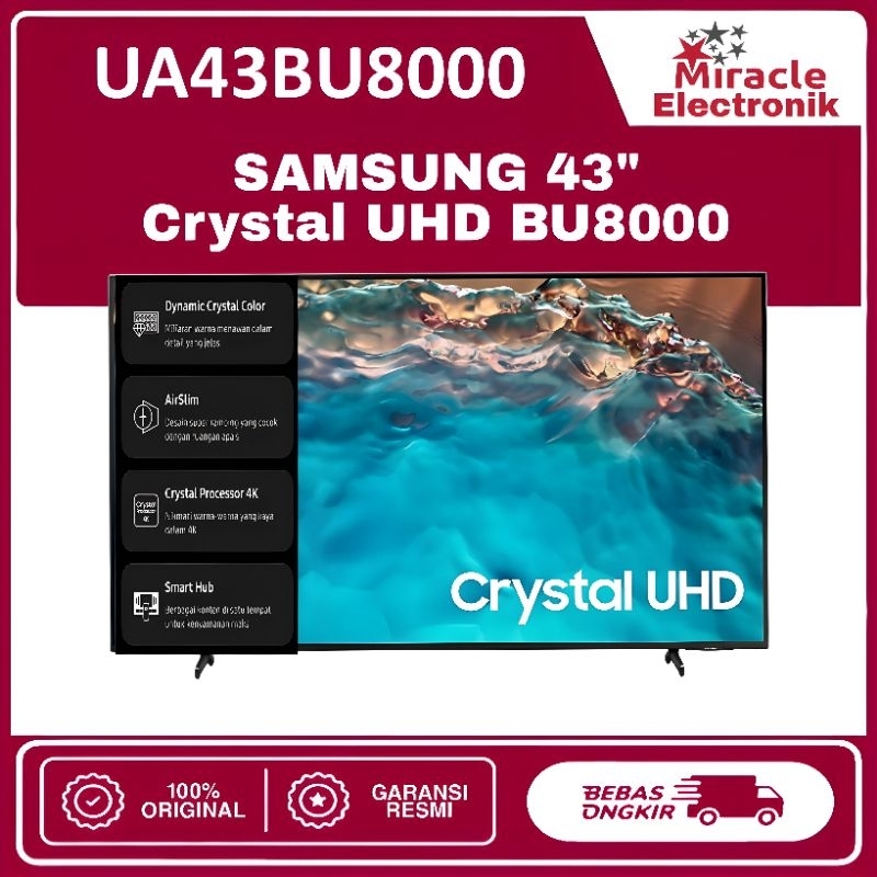 TV SAMSUNG 43BU8000 43 Inch CRYSTAL UHD 4K SMART TV - UA43BU8000KXXD