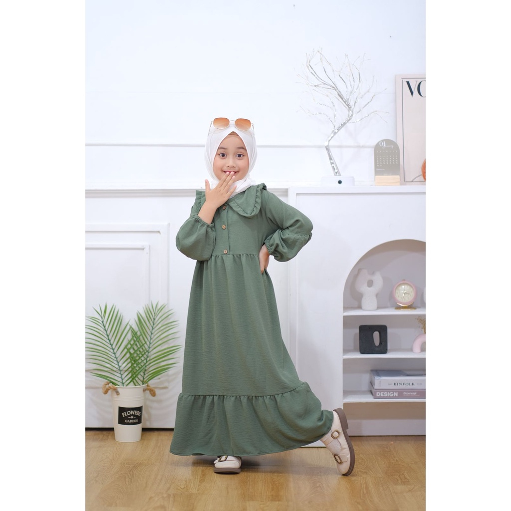 GAMIS ANAK PEREMPUAN USIA 2 4 6 8 10 12 TAHUN GAMIS ANAK TANGGUNG DRESS ANAK BAHAN CRINKLE