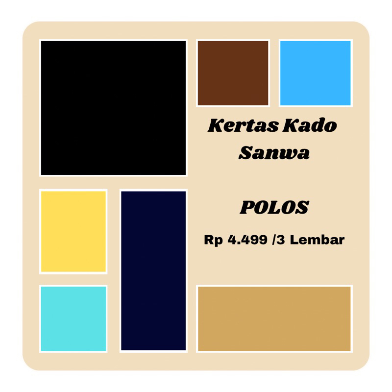 

(3 Lembar) KERTAS KADO POLOS SANSAN WAWA KERTAS KADO SANWA POLOS SATU WARNA