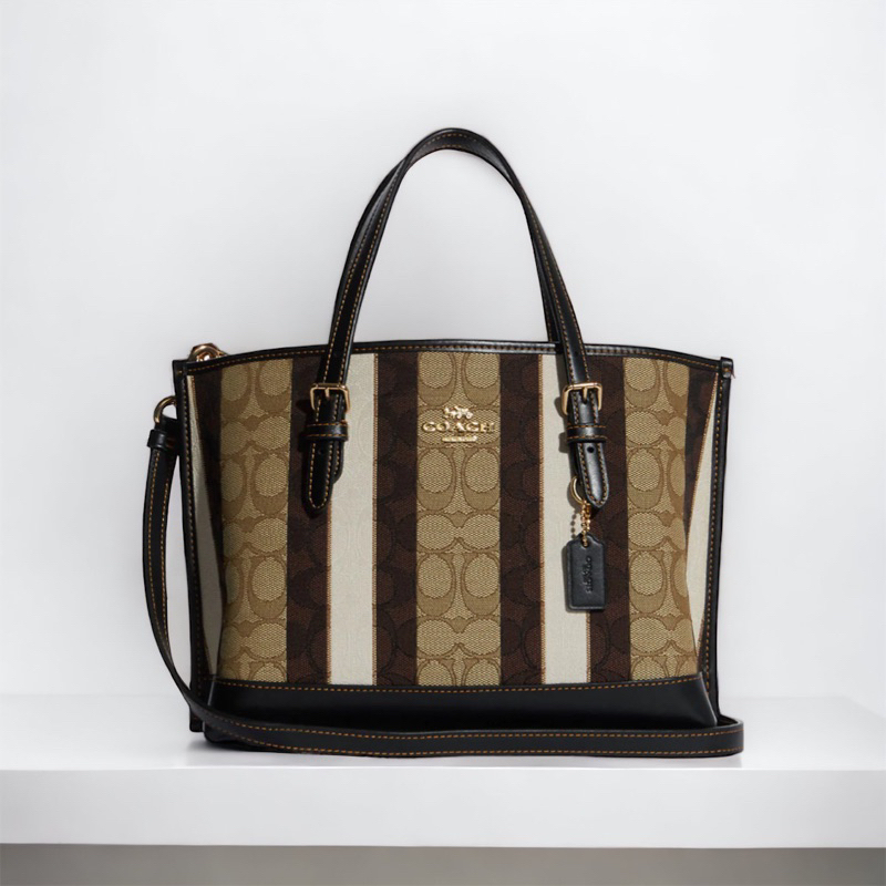 Original Coach Mollie Tote 25 in Signature Jacquard with Stripes